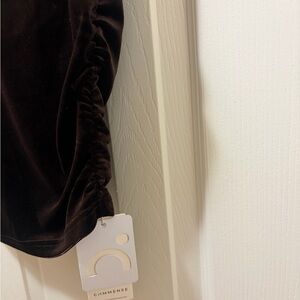 Commense Dark Brown Velvet top